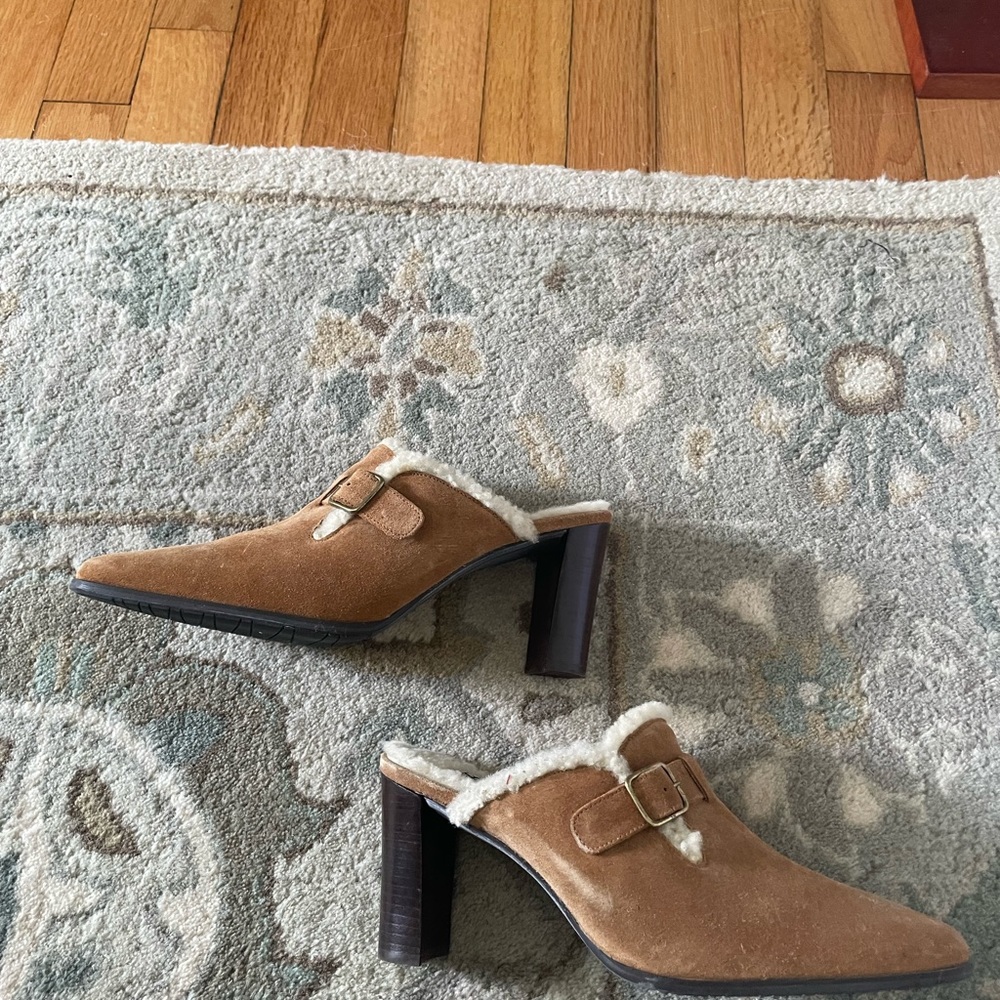 Stuart Weitzman shearling mules